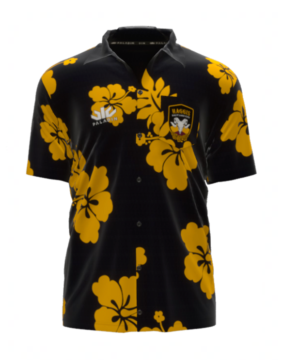 Haggis Rugby Hawaiian Shirt - Black